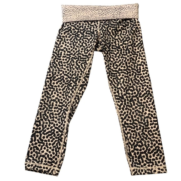 Lululemon Wunder Under Crop Leggings 4 Full-On Luon Roll Down Waist Yoga Pants - Picture 9 of 12